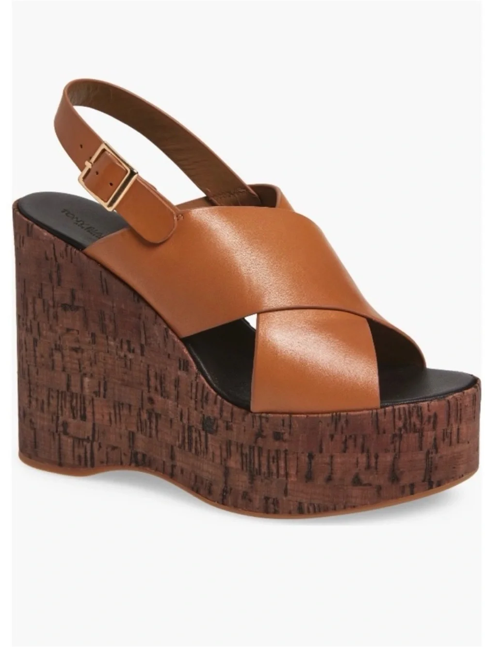 Tony Bianco Vogue Tan Como Leather Crossover Platform Wedge Sandals Size 9